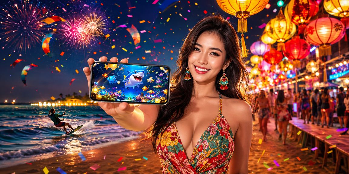 Người dùng chơi bắn cá trên điện thoại tại Mũi Né ban đêm